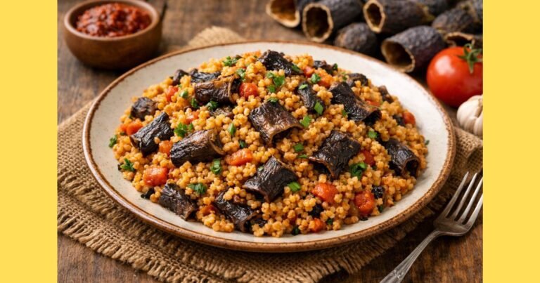 Kuru Patlıcanlı Bulgur Pilavı Tarifi