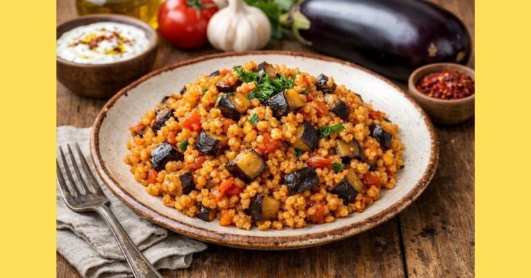 Patlıcanlı Bulgur Pilavı Tarifi